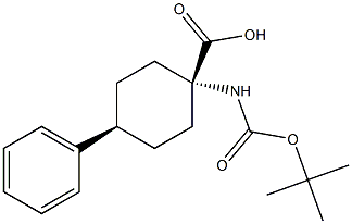 Boc-cis-1-amino-4-phenyl-cyclohexane carboxylic acid 结构式