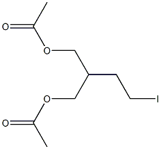 2-(乙酰氧甲基)-4-碘丁基乙酸酯 结构式