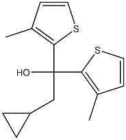 环丙基二(3-甲基-2-噻吩基)-甲醇 结构式