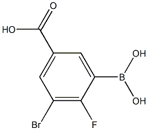 3-溴-5-羧基-2-氟苯硼酸 结构式
