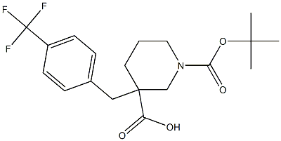 1-BOC-3-(4-TRIFLUOROMETHYL-BENZYL)-PIPERIDINE-3-CARBOXYLIC ACID 结构式