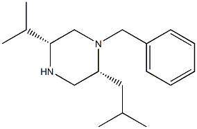 (2R,5R)-1-BENZYL-2-(2-METHYLPROPYL)-5-(PROPAN-2-YL)PIPERAZINE 结构式