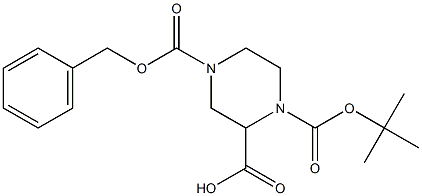 N1-BOC,N4-CBZ-PIPERAZINE-2-CARBOXYLIC ACID 结构式