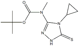 tert-Butyl (4-cyclopropyl-5-thioxo-4,5-dihydro-1H-1,2,4-triazol-3-yl)methylcarbamate 结构式