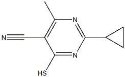 2-CYCLOPROPYL-4-MERCAPTO-6-METHYLPYRIMIDINE-5-CARBONITRILE 结构式