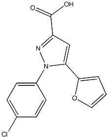 1-(4-CHLOROPHENYL)-5-(2-FURYL)-1H-PYRAZOLE-3-CARBOXYLIC ACID 结构式