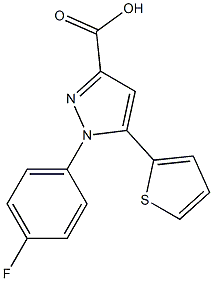1-(4-FLUOROPHENYL)-5-THIEN-2-YL-1H-PYRAZOLE-3-CARBOXYLIC ACID 结构式