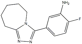 2-FLUORO-5-(6,7,8,9-TETRAHYDRO-5H-[1,2,4]TRIAZOLO[4,3-A]AZEPIN-3-YL)ANILINE 结构式