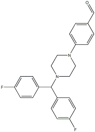 4-{4-[BIS(4-FLUOROPHENYL)METHYL]PIPERAZIN-1-YL}BENZALDEHYDE, 95+% 结构式