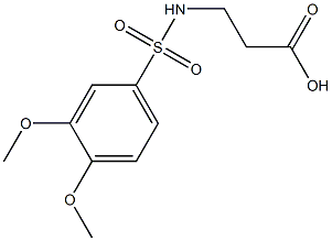 3-{[(3,4-DIMETHOXYPHENYL)SULFONYL]AMINO}PROPANOIC ACID 结构式