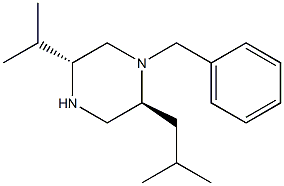 1-BENZYL-2(S)-ISOBUTYL-5(R)-ISOPROPYL-PIPERAZINE 结构式