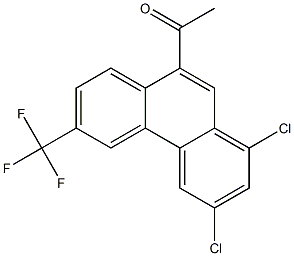 1,3-DICHLORO-6-TRIFLUOROMETHYL-9-ACETYLPHENANTHRENE 结构式