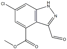 6-CHLORO-4-METHOXYCARBONYLINDAZOLE-3-CARBOXYALDEHYDE 结构式