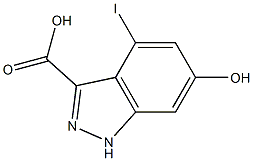 4-IODO-6-HYDROXYINDAZOLE-3-CARBOXYLIC ACID 结构式