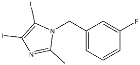 1-(3-FLUOROBENZYL)-4,5-DIIODO-2-METHYL-1H-IMIDAZOLE 结构式