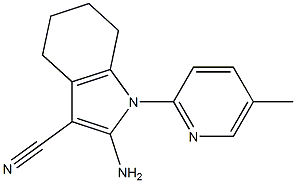 2-AMINO-1-(5-METHYLPYRIDIN-2-YL)-4,5,6,7-TETRAHYDRO-1H-INDOLE-3-CARBONITRILE 结构式