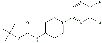 TERT-BUTYL [1-(5-BROMO-6-CHLOROPYRAZIN-2-YL)PIPERIDIN-4-YL]CARBAMATE 结构式