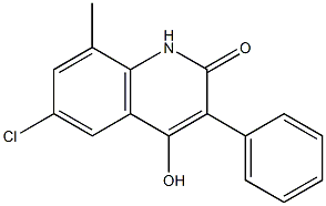 6-chloro-4-hydroxy-8-methyl-3-phenyl-1,2-dihydroquinolin-2-one 结构式