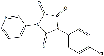 1-(4-chlorophenyl)-3-(3-pyridyl)-2-thioxoimidazolidine-4,5-dione 结构式