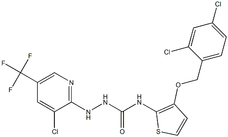 2-[3-chloro-5-(trifluoromethyl)-2-pyridinyl]-N-{3-[(2,4-dichlorobenzyl)oxy]-2-thienyl}-1-hydrazinecarboxamide 结构式