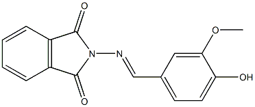 2-[(4-hydroxy-3-methoxybenzylidene)amino]isoindoline-1,3-dione 结构式