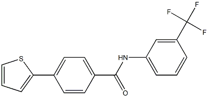 4-(2-thienyl)-N-[3-(trifluoromethyl)phenyl]benzenecarboxamide 结构式