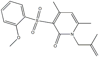 3-[(2-methoxyphenyl)sulfonyl]-4,6-dimethyl-1-(2-methyl-2-propenyl)-2(1H)-pyridinone 结构式