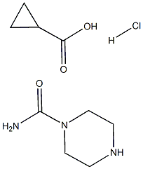 Cyclopropylcarboxylic acid-1-piperazinamid HCl 结构式