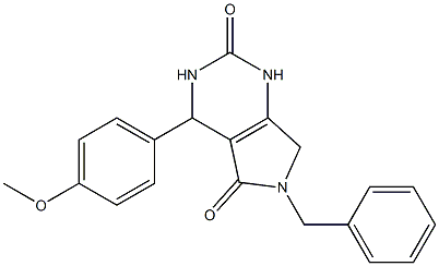 6-benzyl-4-(4-methoxyphenyl)-3,4,6,7-tetrahydro-1H-pyrrolo[3,4-d]pyrimidine-2,5-dione 结构式