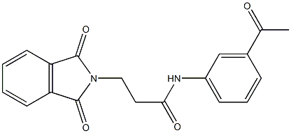 N1-(3-acetylphenyl)-3-(1,3-dioxo-2,3-dihydro-1H-isoindol-2-yl)propanamide 结构式