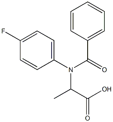 2-(benzoyl-4-fluoroanilino)propanoic acid 结构式