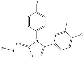 4-(4-chloro-3-methylphenyl)-3-(4-chlorophenyl)-2,3-dihydro-1,3-thiazol-2-imine hydrochloride 结构式
