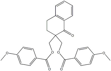 (2-{[(4-methoxybenzoyl)oxy]methyl}-1-oxo-1,2,3,4-tetrahydro-2-naphthalenyl)methyl 4-methoxybenzenecarboxylate 结构式
