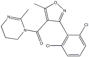 [3-(2,6-dichlorophenyl)-5-methylisoxazol-4-yl](2-methyl-1,4,5,6-tetrahydropyrimidin-1-yl)methanone 结构式