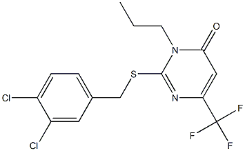 2-[(3,4-dichlorobenzyl)sulfanyl]-3-propyl-6-(trifluoromethyl)-4(3H)-pyrimidinone 结构式