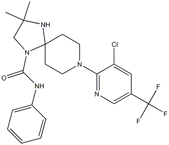 8-[3-chloro-5-(trifluoromethyl)-2-pyridinyl]-3,3-dimethyl-N-phenyl-1,4,8-triazaspiro[4.5]decane-1-carboxamide 结构式