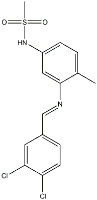 N-{3-[(3,4-dichlorobenzylidene)amino]-4-methylphenyl}methanesulfonamide 结构式