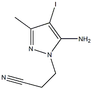 3-(5-amino-4-iodo-3-methyl-1H-pyrazol-1-yl)propanenitrile 结构式