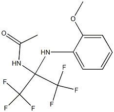 N1-[2,2,2-trifluoro-1-(2-methoxyanilino)-1-(trifluoromethyl)ethyl]acetamide 结构式