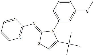 N2-{4-(tert-butyl)-3-[3-(methylthio)phenyl]-2,3-dihydro-1,3-thiazol-2-yliden}pyridin-2-amine 结构式