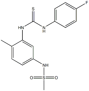 N-(3-{[(4-fluoroanilino)carbothioyl]amino}-4-methylphenyl)methanesulfonamide 结构式