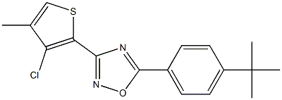 5-[4-(tert-butyl)phenyl]-3-(3-chloro-4-methyl-2-thienyl)-1,2,4-oxadiazole 结构式