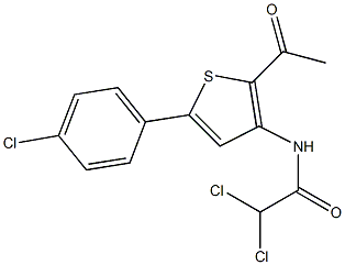 N1-[2-acetyl-5-(4-chlorophenyl)-3-thienyl]-2,2-dichloroacetamide 结构式