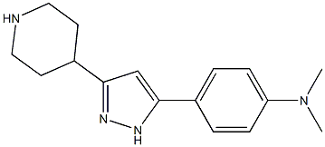 N,N-dimethyl-4-[3-(4-piperidinyl)-1H-pyrazol-5-yl]aniline 结构式