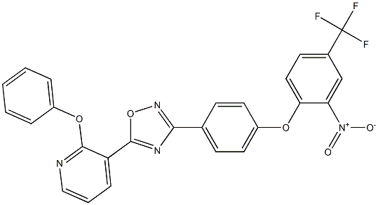 3-{4-[2-nitro-4-(trifluoromethyl)phenoxy]phenyl}-5-(2-phenoxy-3-pyridyl)-1,2,4-oxadiazole 结构式