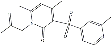 4,6-dimethyl-3-[(3-methylphenyl)sulfonyl]-1-(2-methyl-2-propenyl)-2(1H)-pyridinone 结构式