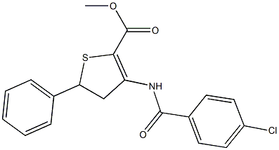 methyl 3-[(4-chlorobenzoyl)amino]-5-phenyl-4,5-dihydrothiophene-2-carboxylate 结构式