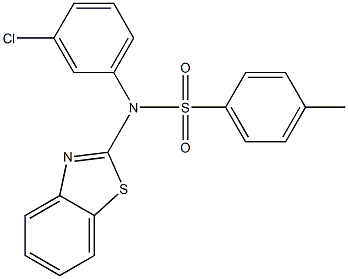 N1-(1,3-benzothiazol-2-yl)-N1-(3-chlorophenyl)-4-methylbenzene-1-sulfonamide 结构式