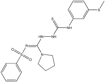 N1-[3-(methylthio)phenyl]-2-[[(phenylsulfonyl)imino](tetrahydro-1H-pyrrol-1-yl)methyl]hydrazine-1-carbothioamide 结构式