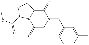 methyl 7-(3-methylbenzyl)-5,8-dioxohexahydro[1,3]thiazolo[3,4-a]pyrazine-3-carboxylate 结构式